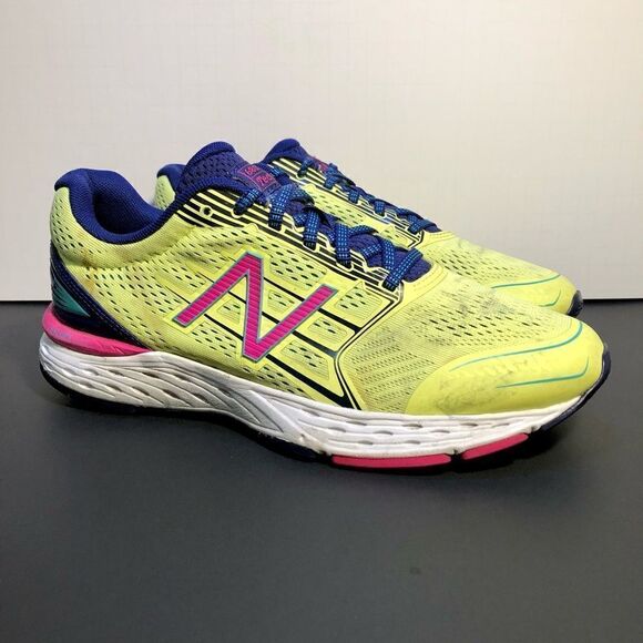 Womens NEW BALANCE 680 v5 Yellow Running Shoes / Size 9.5 - Picture 1 of 10